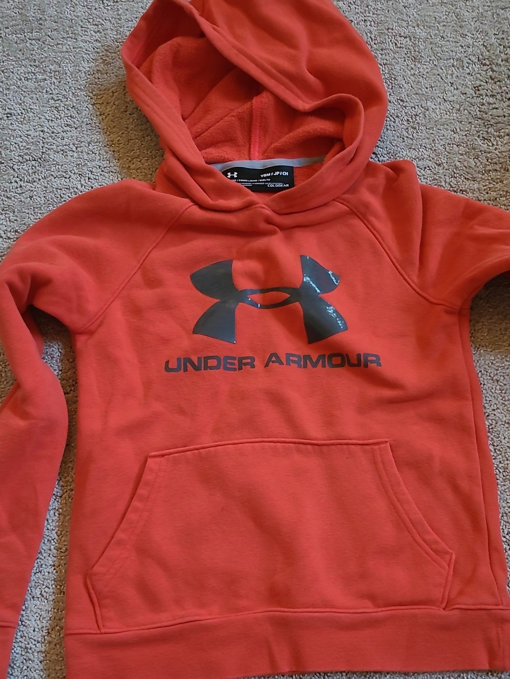 Under Armour Kids Orange-Red Hoodie with Logo YSM